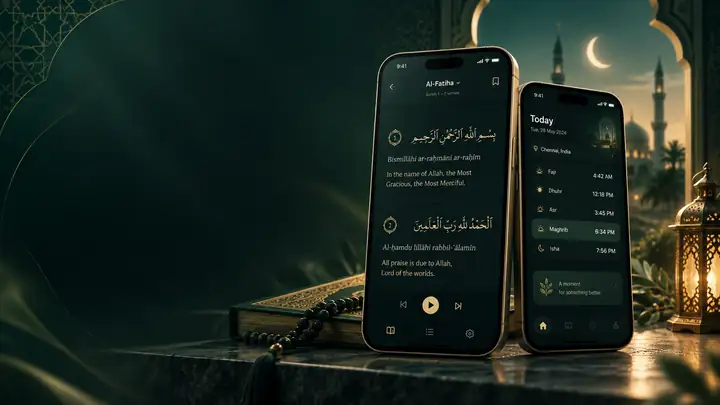 IHSAYA Quran, prayer and daily guidance visual concept